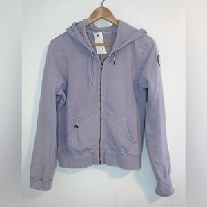 RARE Vintage Ever Lavender Grey Distressed Full-Zip Hoodie Size L